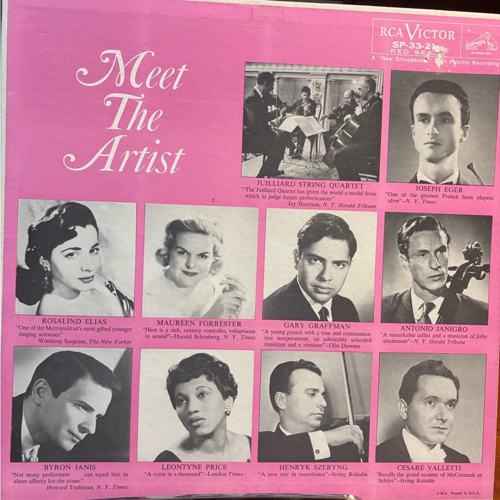 Meet The Artist" from RCA Victor . classical music sampler
